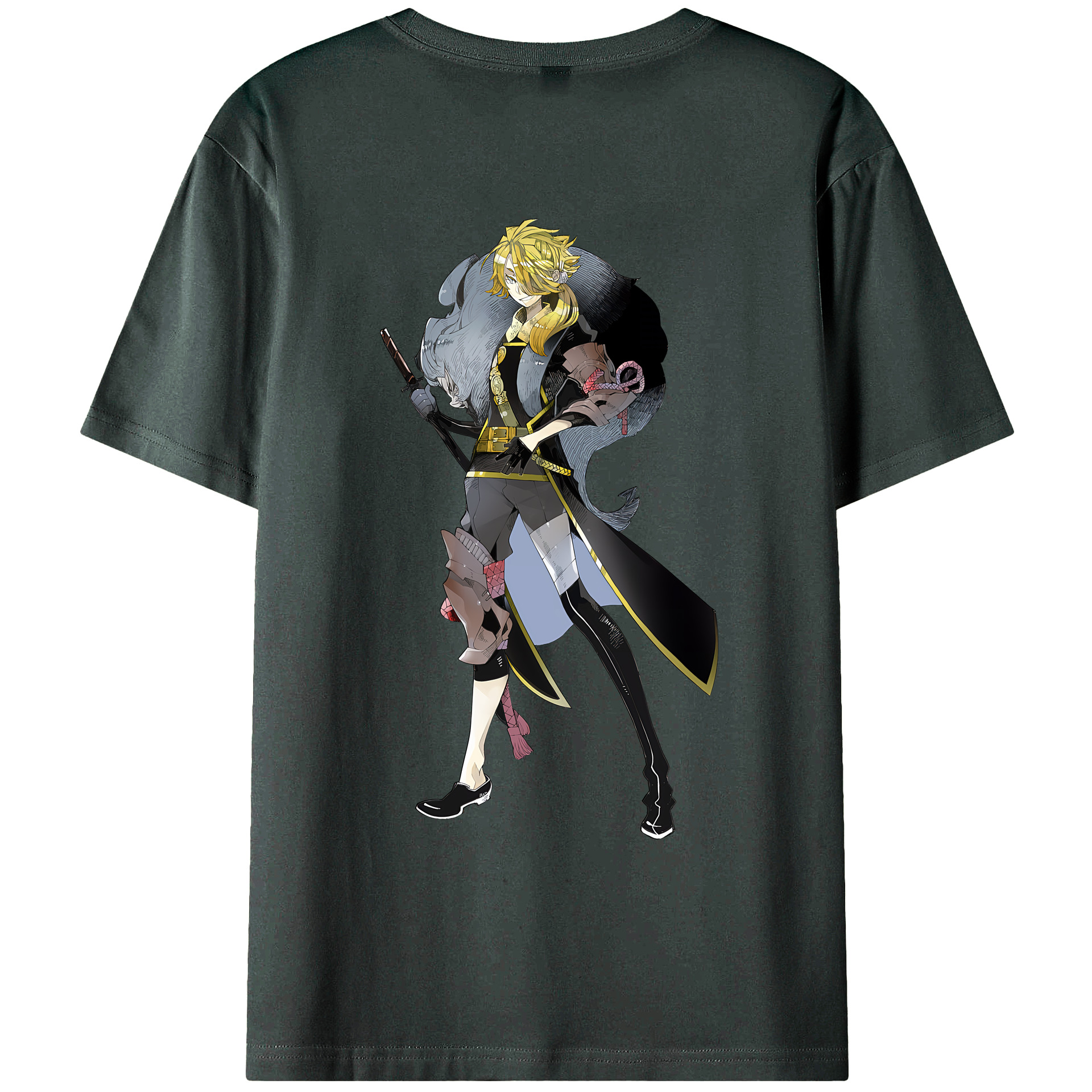 （画像用） 刀剣乱舞 Touken Ranbu 綿100％ メンズ半袖Tシャツ（バックプリント） 通気性